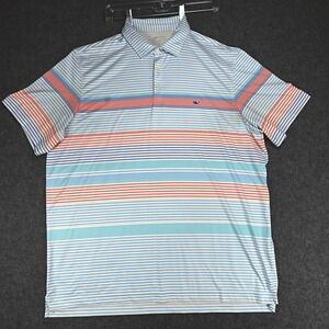 Vineyard Vines Mens XL Sankaty Polo Shirt On The Go Striped Golf‎